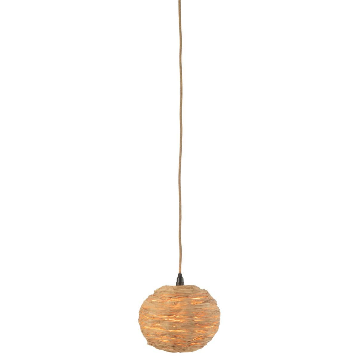 J-Line J-Line hanglamp Bol Bananenbladeren  - jute - naturel - small