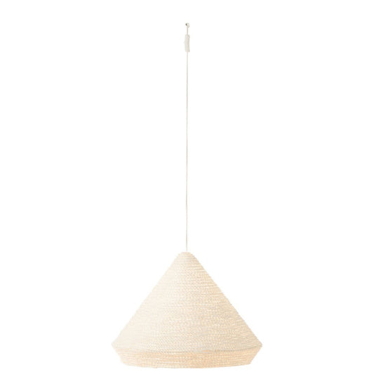 J-Line J-Line hanglamp conisch raffia - wit - klein