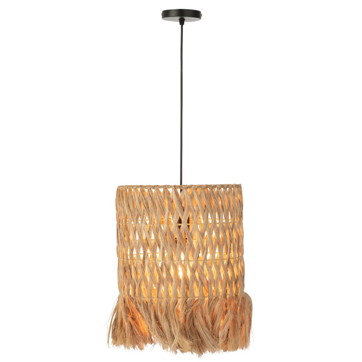 J-Line J-Line hanglamp Rond - bananenbladeren - naturel