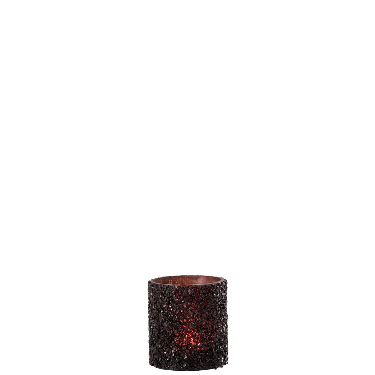 J-Line J-Line kaarshouder Glitter - glas - bordeaux - 2 stuks