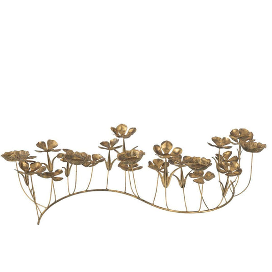 J-Line J-Line kandelaar Deco Bloemen - metaal - goud - large