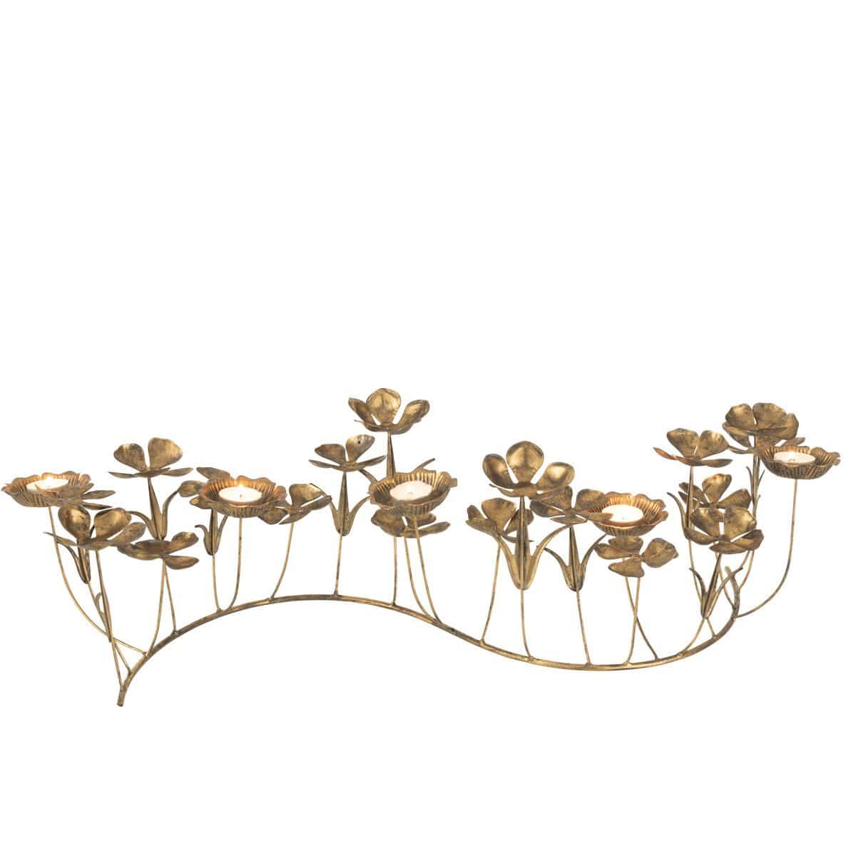 J-Line J-Line kandelaar Deco Bloemen - metaal - goud - large