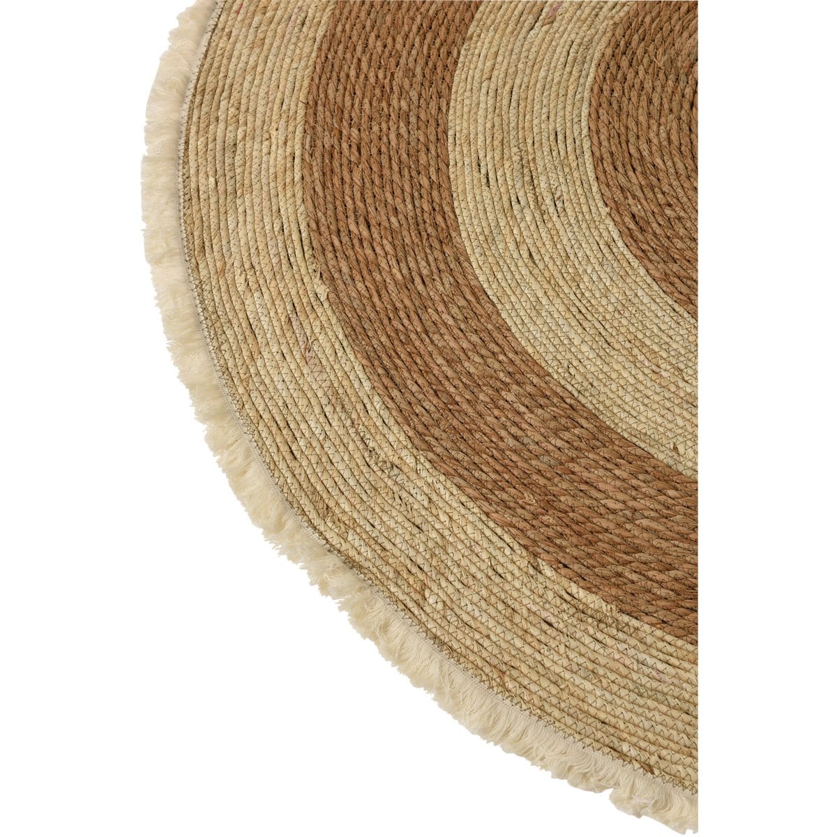 J-Line J-Line Kwastjesband mat - vloerkleed - jute - beige/ bruin - L