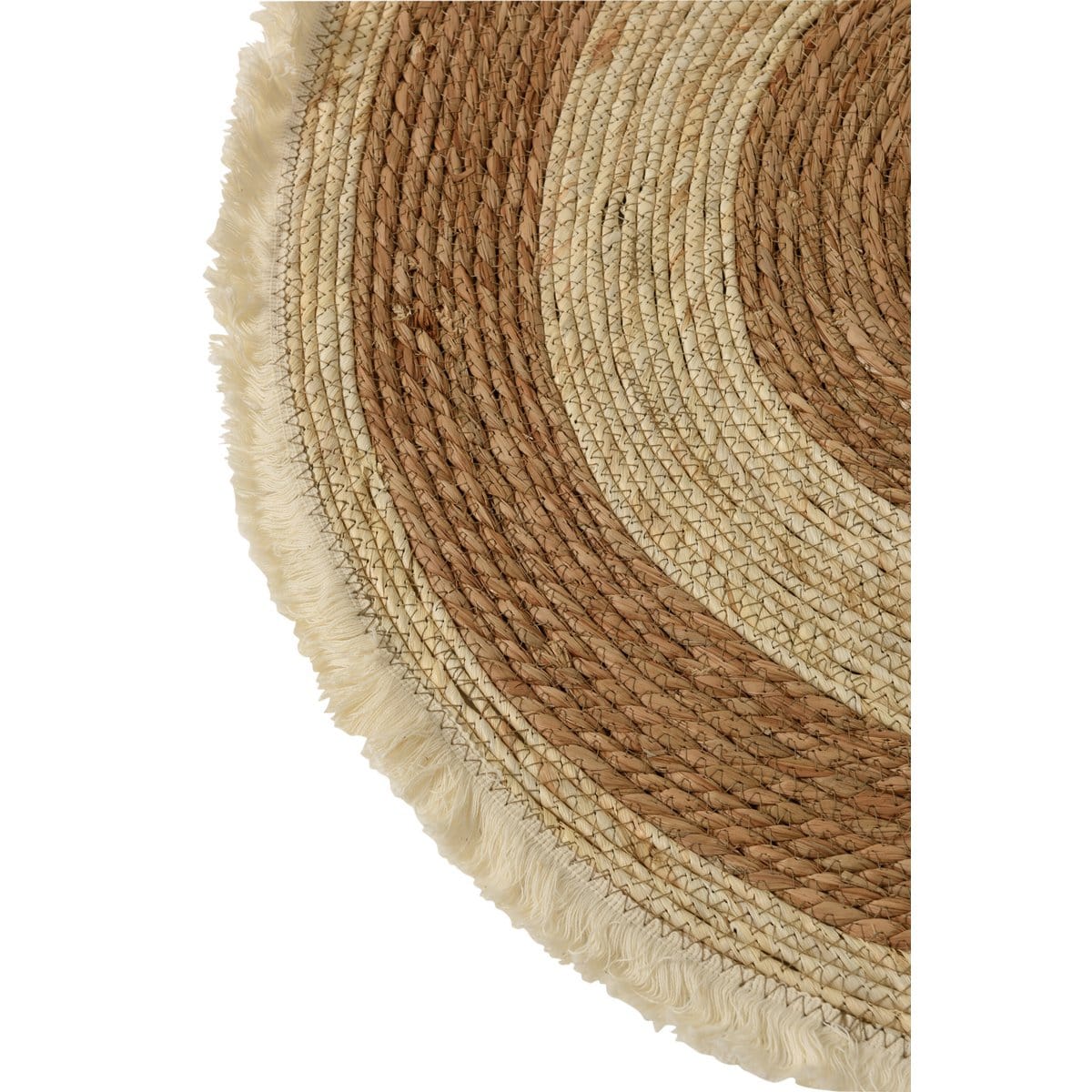 J-Line J-Line Kwastjesband mat - vloerkleed - jute - beige/ bruin - S