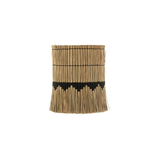 J-Line J-Line lampenkap Motief - gras/rotan - naturel/zwart - small