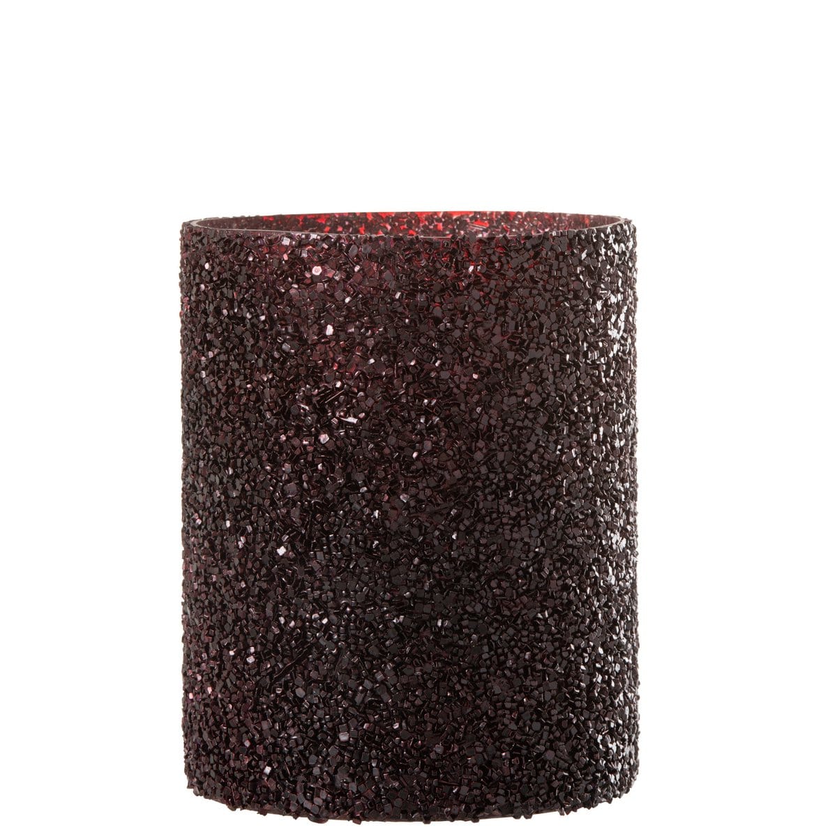 J-Line J-Line lantaarn glitter glas bordeaux groot