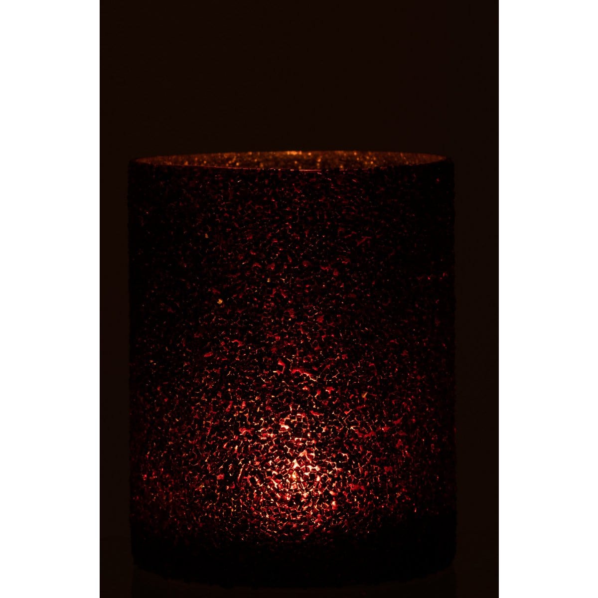 J-Line J-Line lantaarn glitter glas bordeaux groot