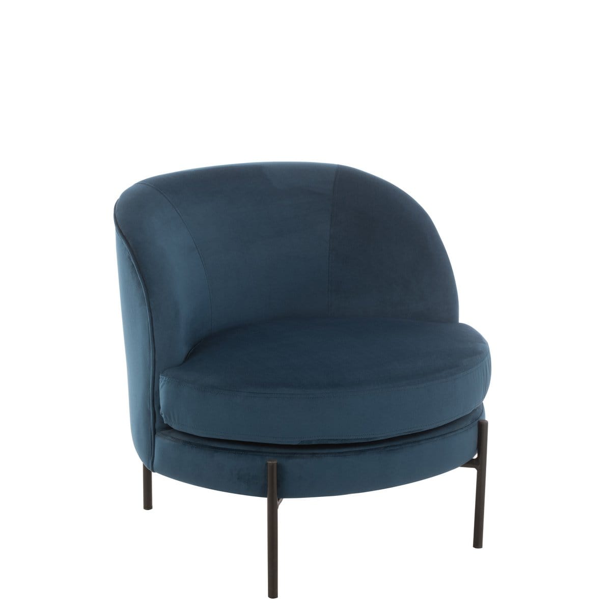 J-Line J-Line Lounge Stoel Rond Textiel/Metaal Blauw