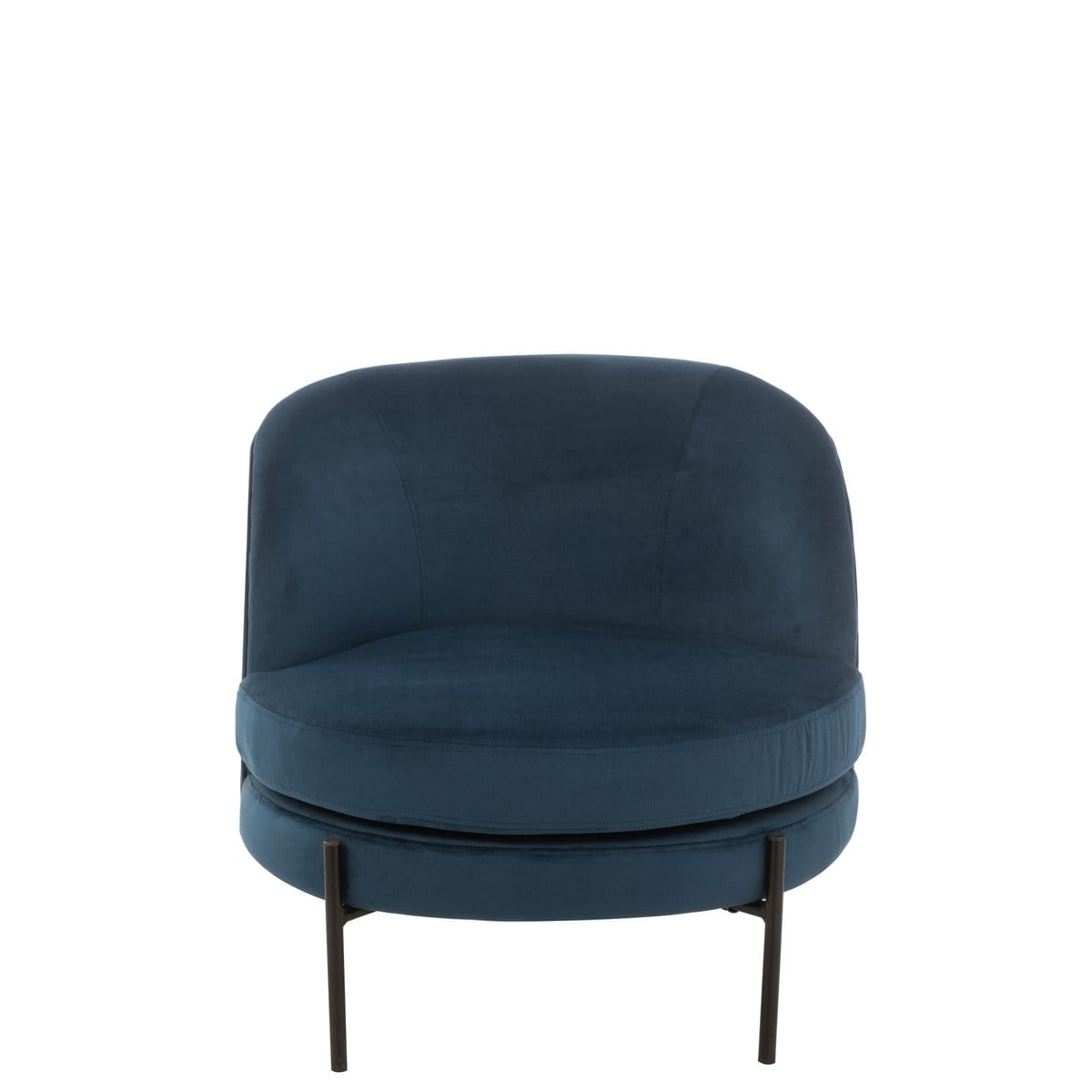 J-Line J-Line Lounge Stoel Rond Textiel/Metaal Blauw