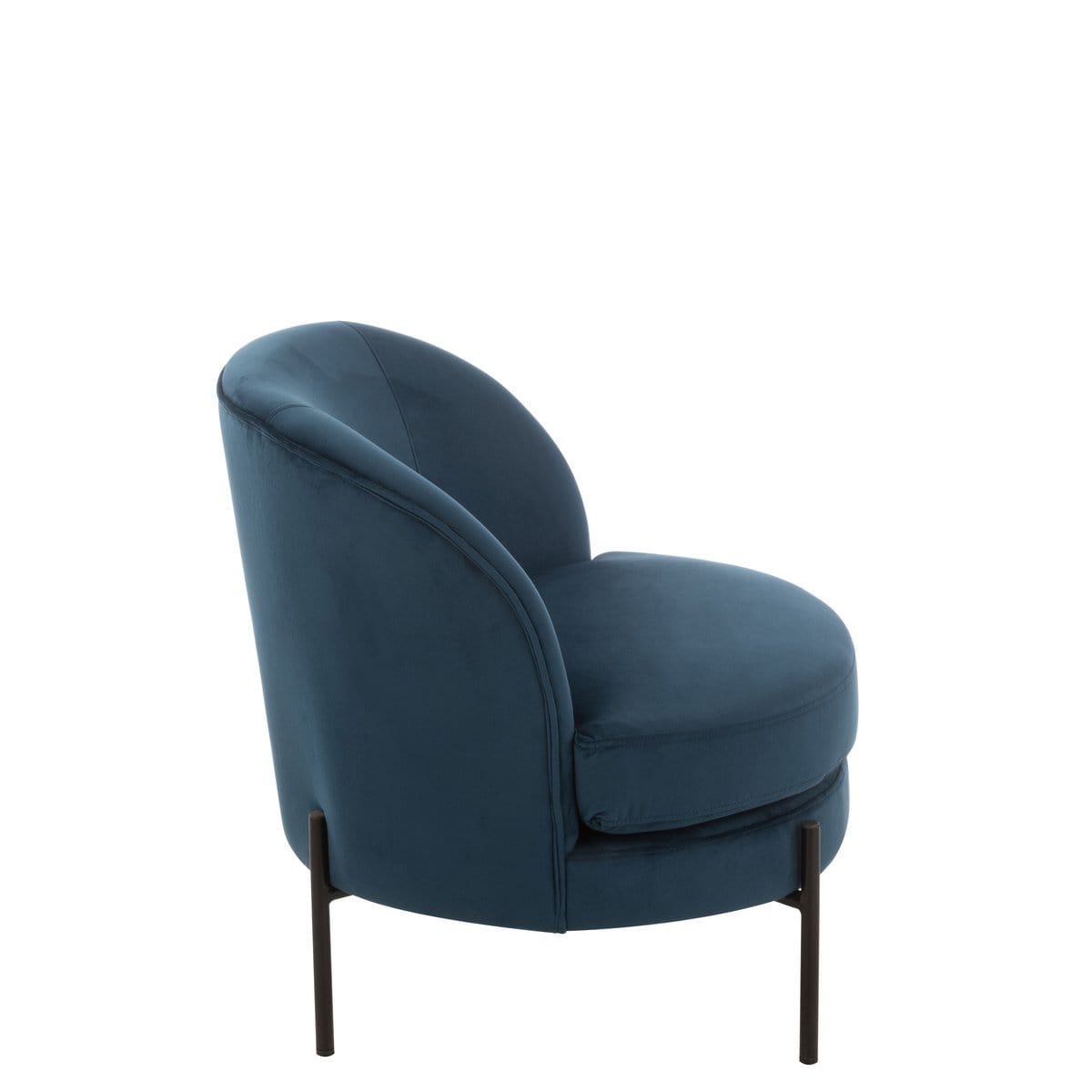 J-Line J-Line Lounge Stoel Rond Textiel/Metaal Blauw