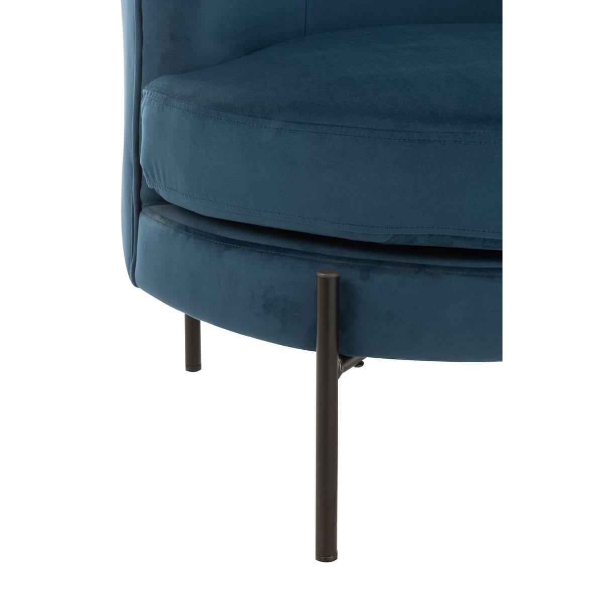 J-Line J-Line Lounge Stoel Rond Textiel/Metaal Blauw