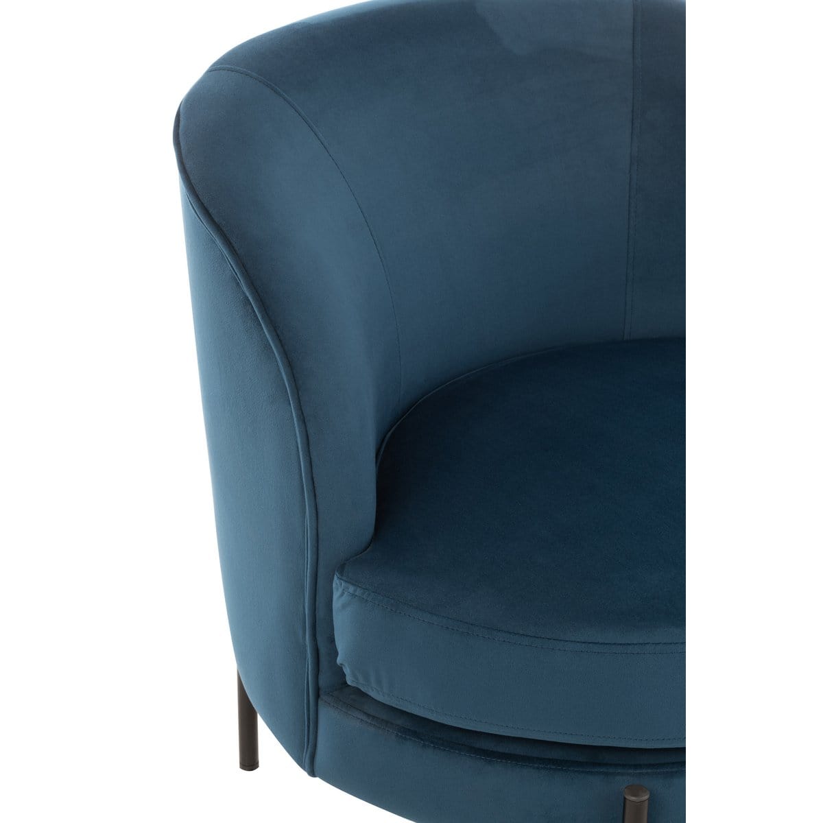 J-Line J-Line Lounge Stoel Rond Textiel/Metaal Blauw