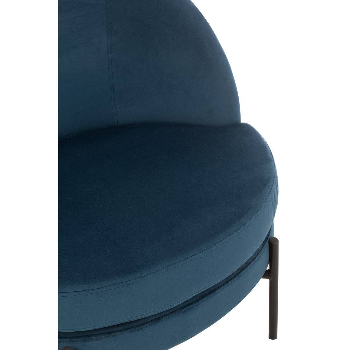 J-Line J-Line Lounge Stoel Rond Textiel/Metaal Blauw