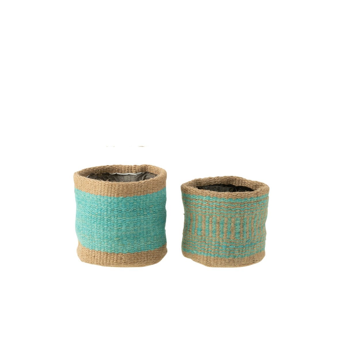 J-Line J-Line mand Rond + Band - jute - naturel/azuur - XS/S - 2 stuks