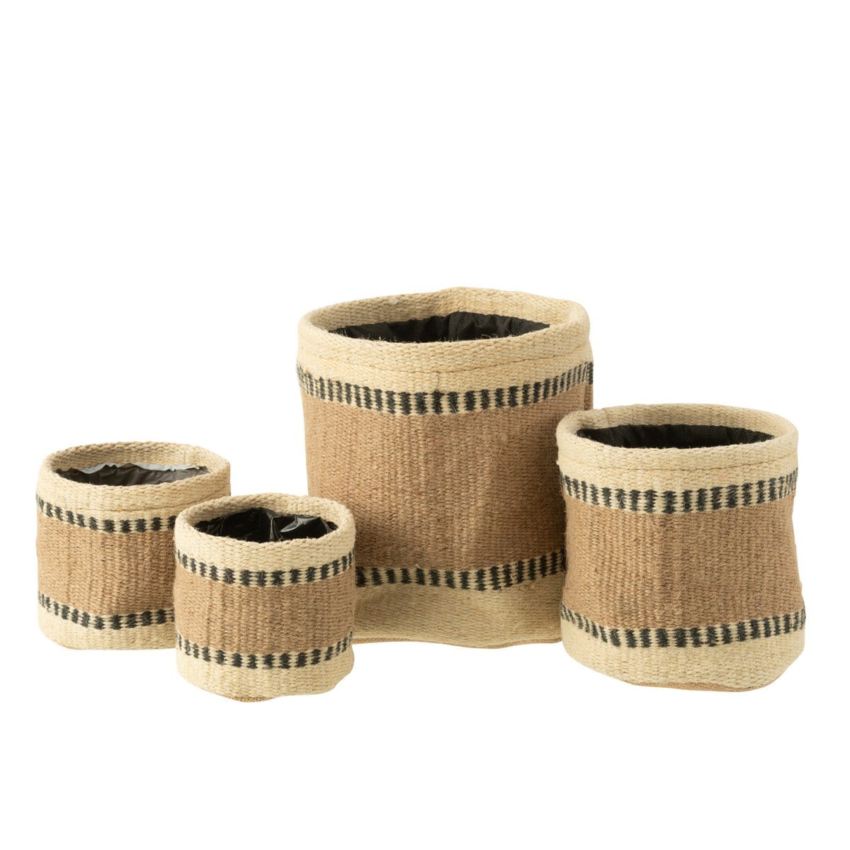 J-Line J-Line mand Rond + Band - jute - naturel/beige - large - 2 stuks