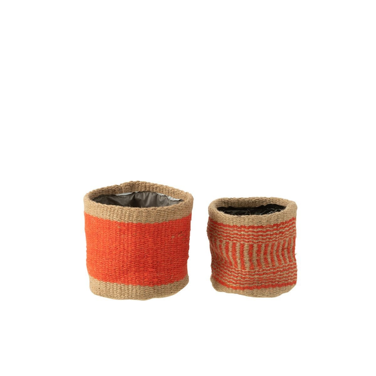 J-Line J-Line mand Rond + Band - jute - naturel/oranje - XS/S - 2 stuks