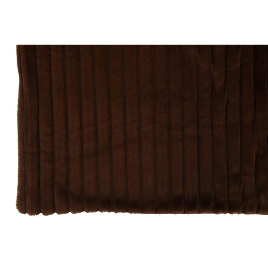 J-Line J-Line Plaid corduroy - polyester - chocolade - 180 x 130 cm