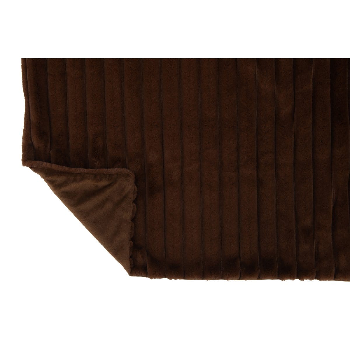 J-Line J-Line Plaid corduroy - polyester - chocolade - 180 x 130 cm