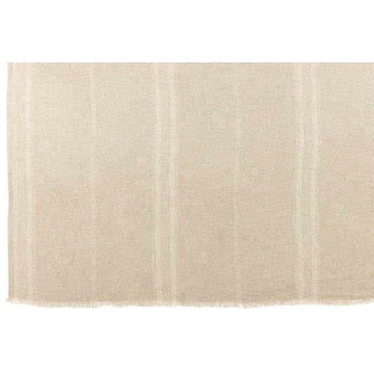 J-Line J-Line Plaid met lijnen - katoen - beige - 164 x 127 cm