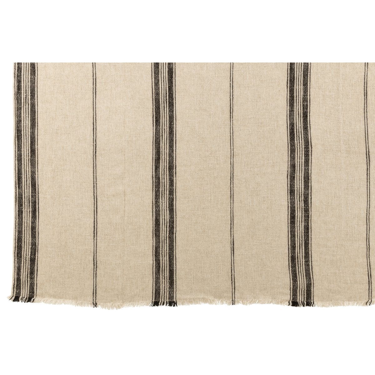 J-Line J-Line Plaid met lijnen - katoen - beige - 176 x 130 cm