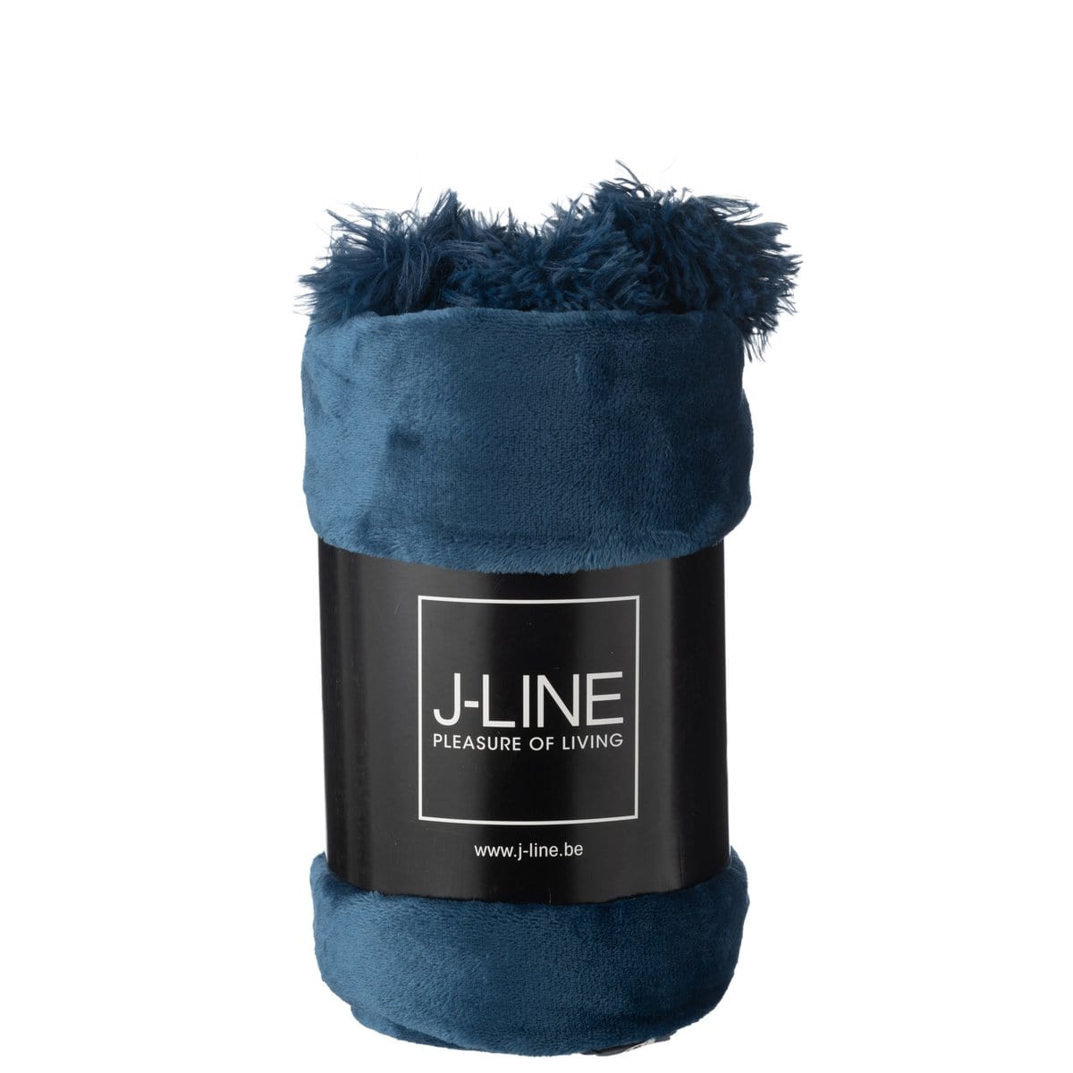 J-Line J-Line Plaid Pompom - polyester - blauw - 170 x 130 cm