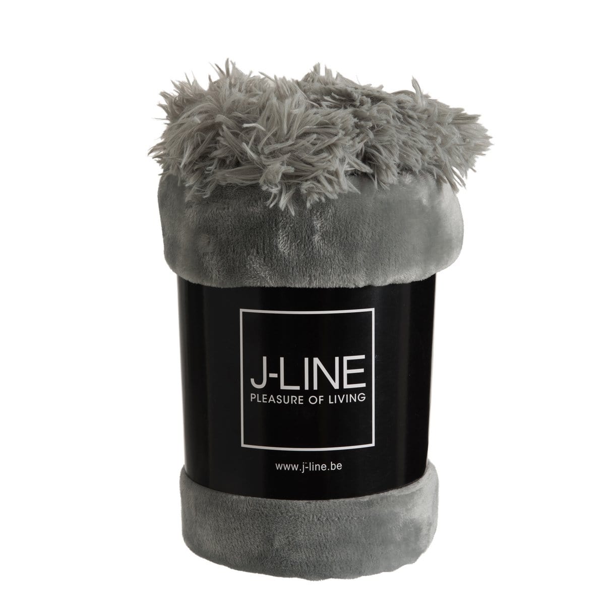 J-Line J-Line Plaid Pompom - polyester - grijs - 170 x 130 cm