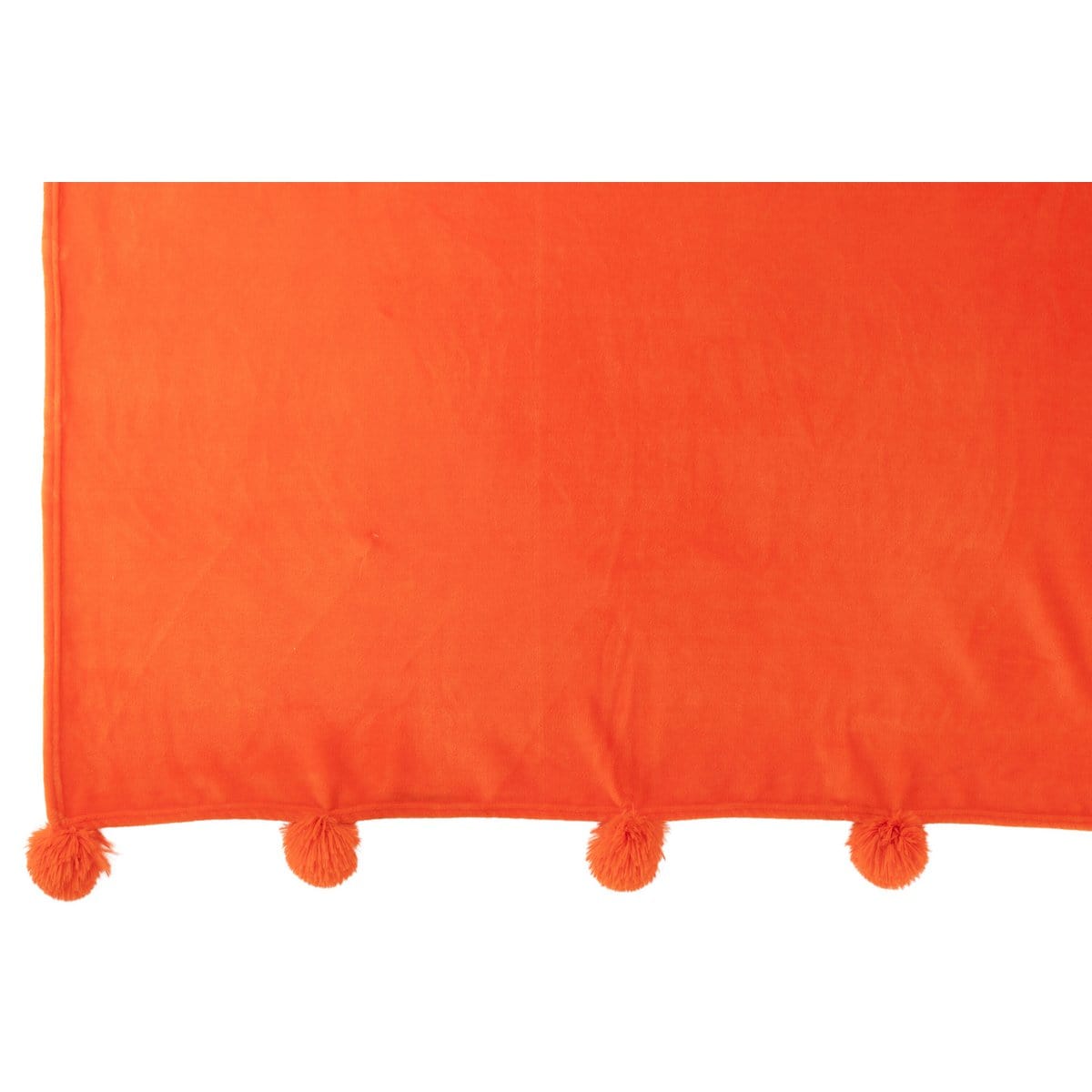 J-Line J-Line Plaid Pompom - polyester - oranje - 170 x 130 cm