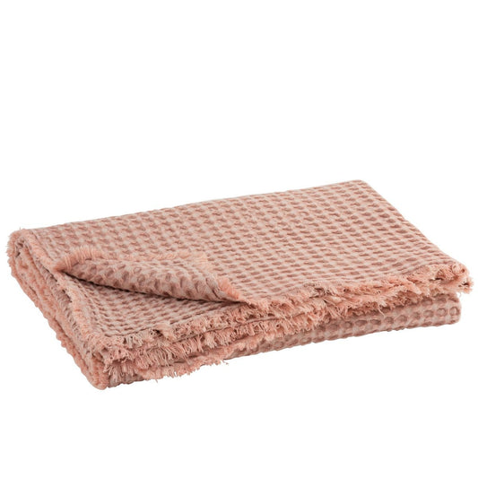 J-Line J-Line Plaid wafelpatroon - katoen - lichtroze - 180 x 140 cm