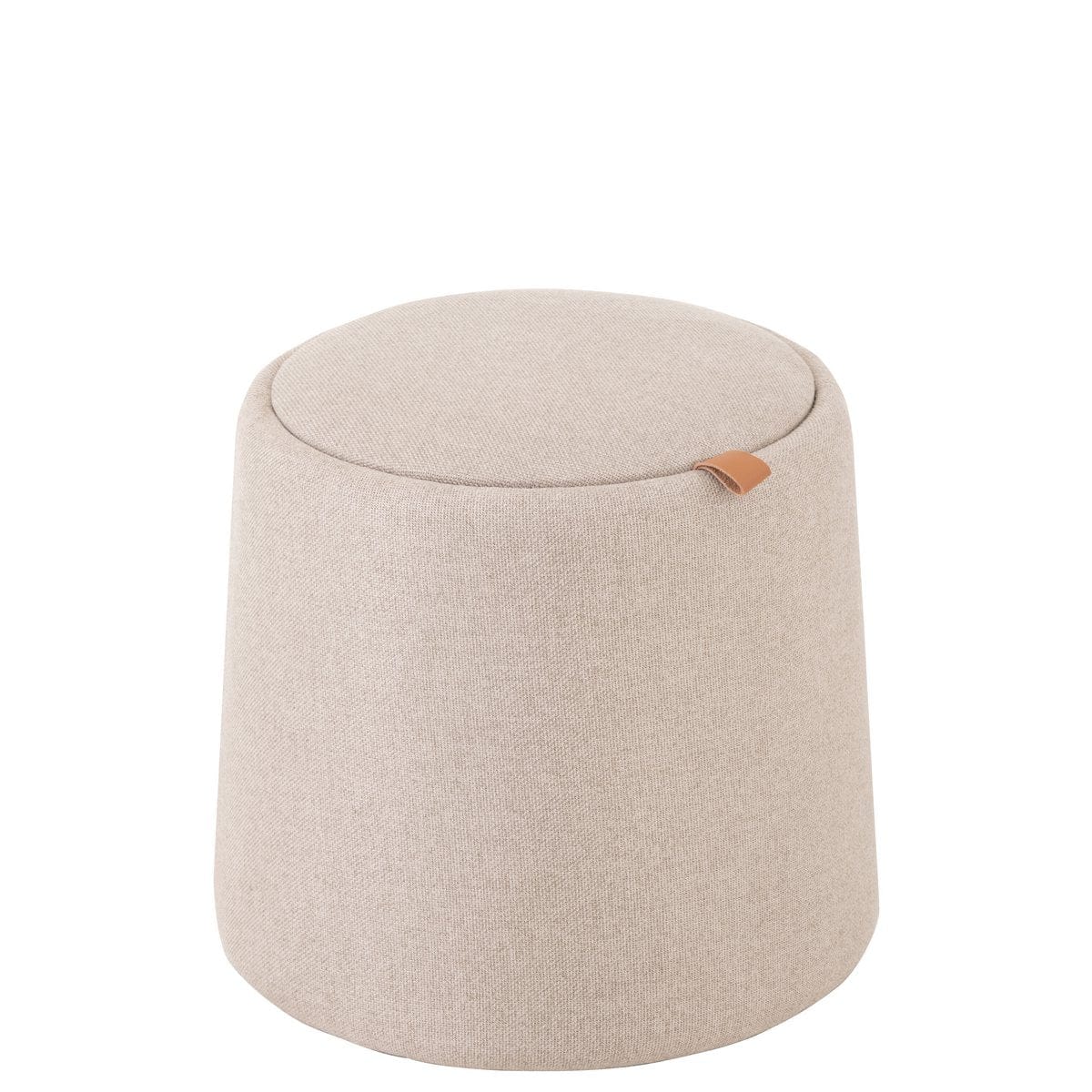 J-Line J-Line Poef/Bijzettafel Rond Textiel/Hout Beige