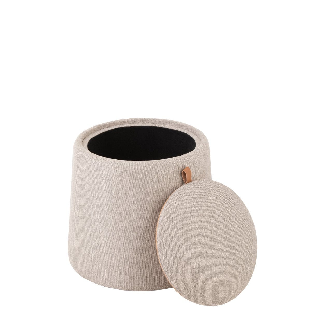 J-Line J-Line Poef/Bijzettafel Rond Textiel/Hout Beige