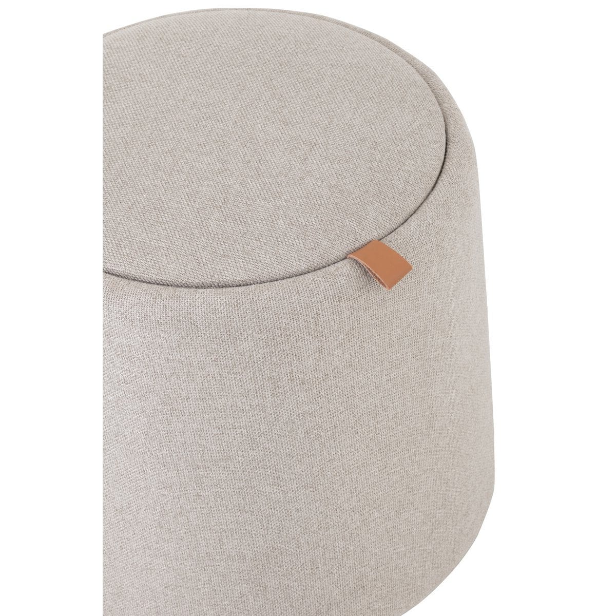 J-Line J-Line Poef/Bijzettafel Rond Textiel/Hout Beige