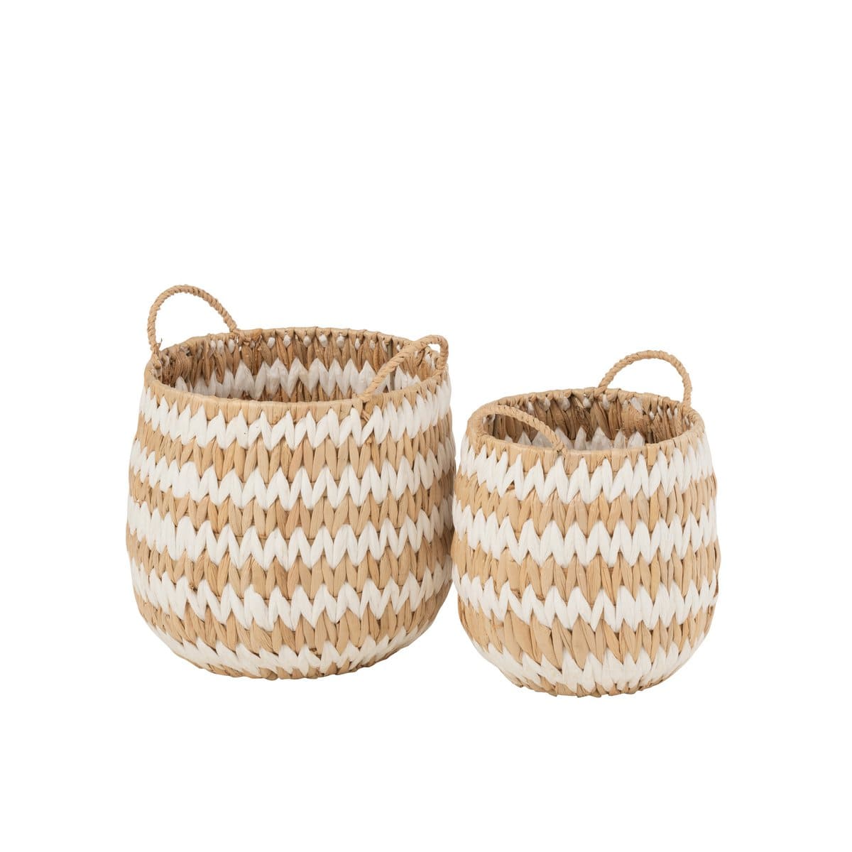 J-Line J-Line set van 2 manden Lys Rond - jute - wit