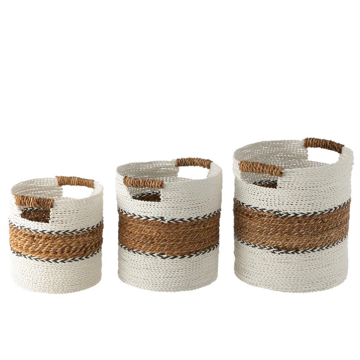 J-Line J-Line Set Van Drie Manden Laura Raffia Wit/Naturel