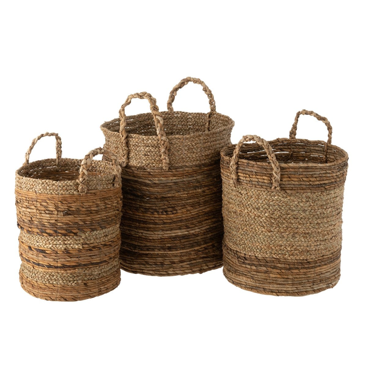 J-Line J-Line Set Van Drie Manden Lucie Raffia Naturel