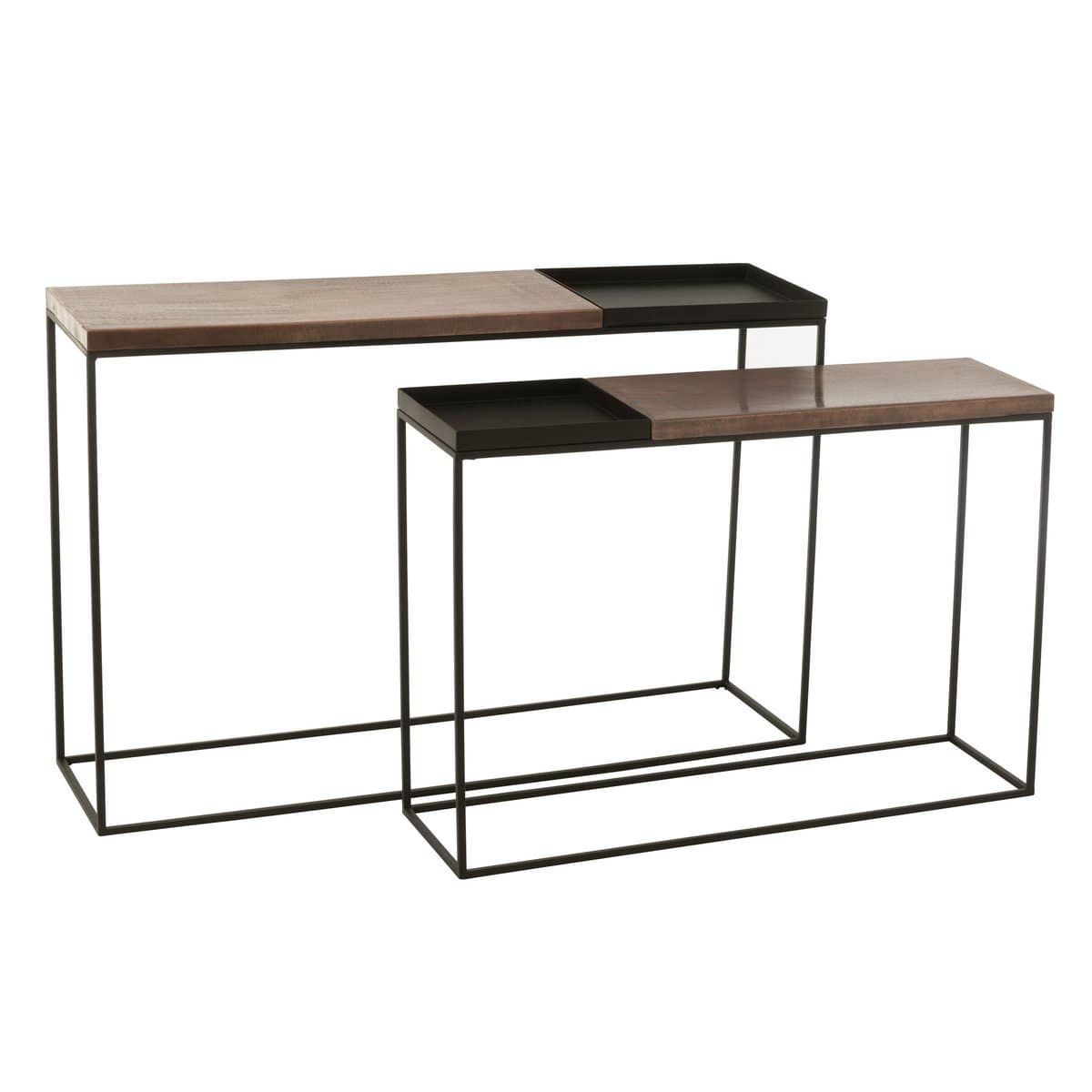 J-Line J-Line Set Van Twee Console Metaal Brons/Zwart