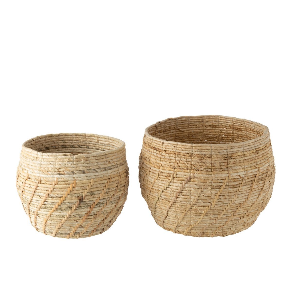 J-Line J-Line Set Van Twee Manden Raffael Rond Raffia Naturel