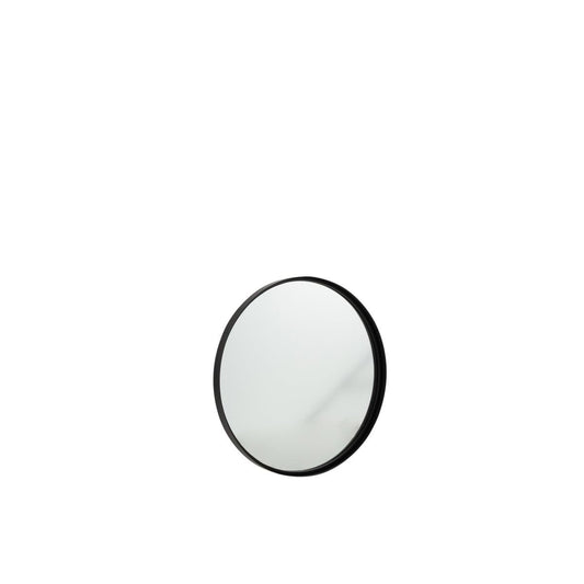 J-Line J-Line spiegel Rond Hoge Rand - metaal/glas - zwart - small