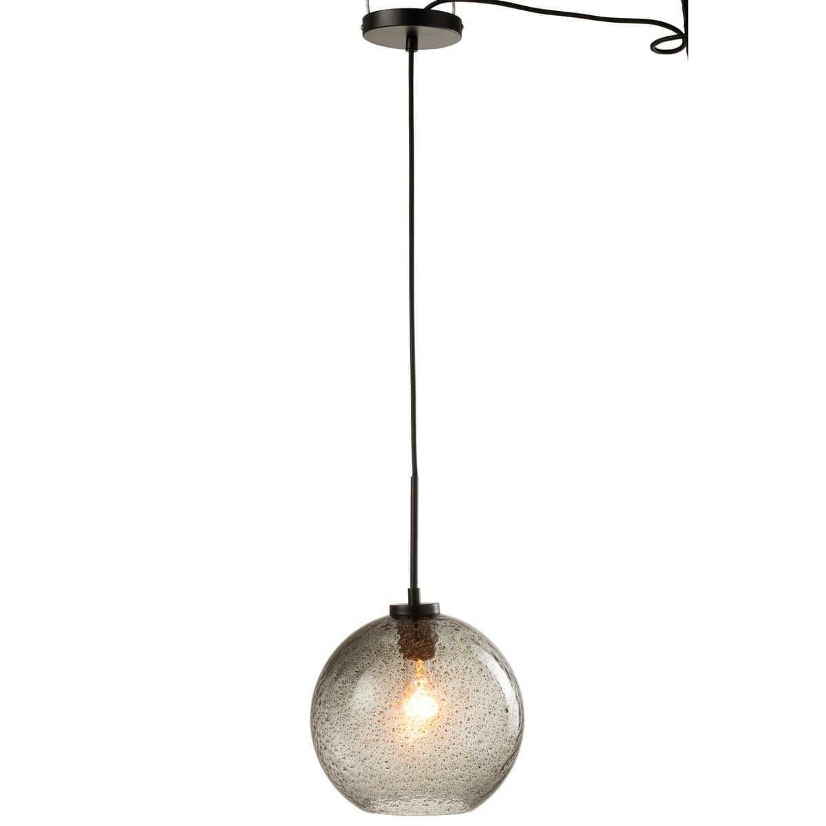 J-Line J-Line Spikkel Bol hanglamp - glas - grijs - L