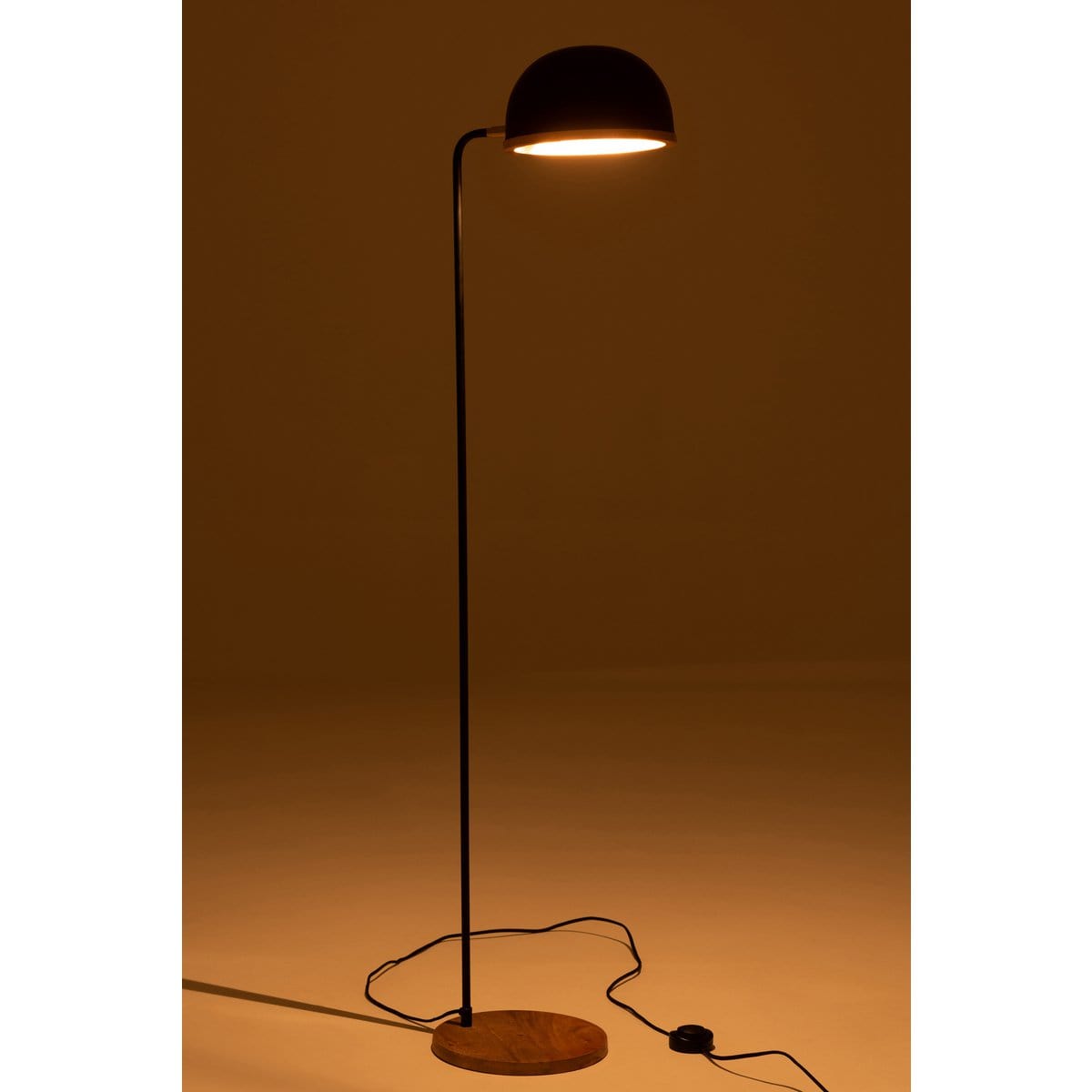 J-Line J-Line Staande Lamp Evy - ijzer/hout - zwart/naturel