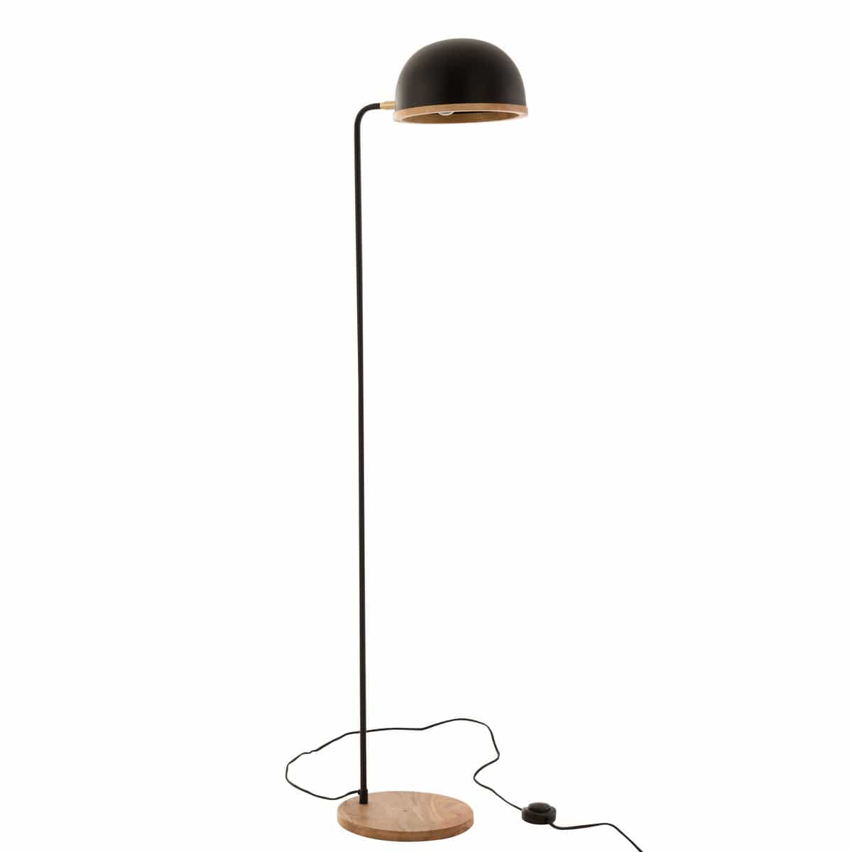 J-Line J-Line Staande Lamp Evy - ijzer/hout - zwart/naturel