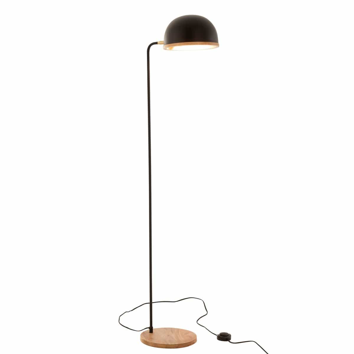 J-Line J-Line Staande Lamp Evy - ijzer/hout - zwart/naturel