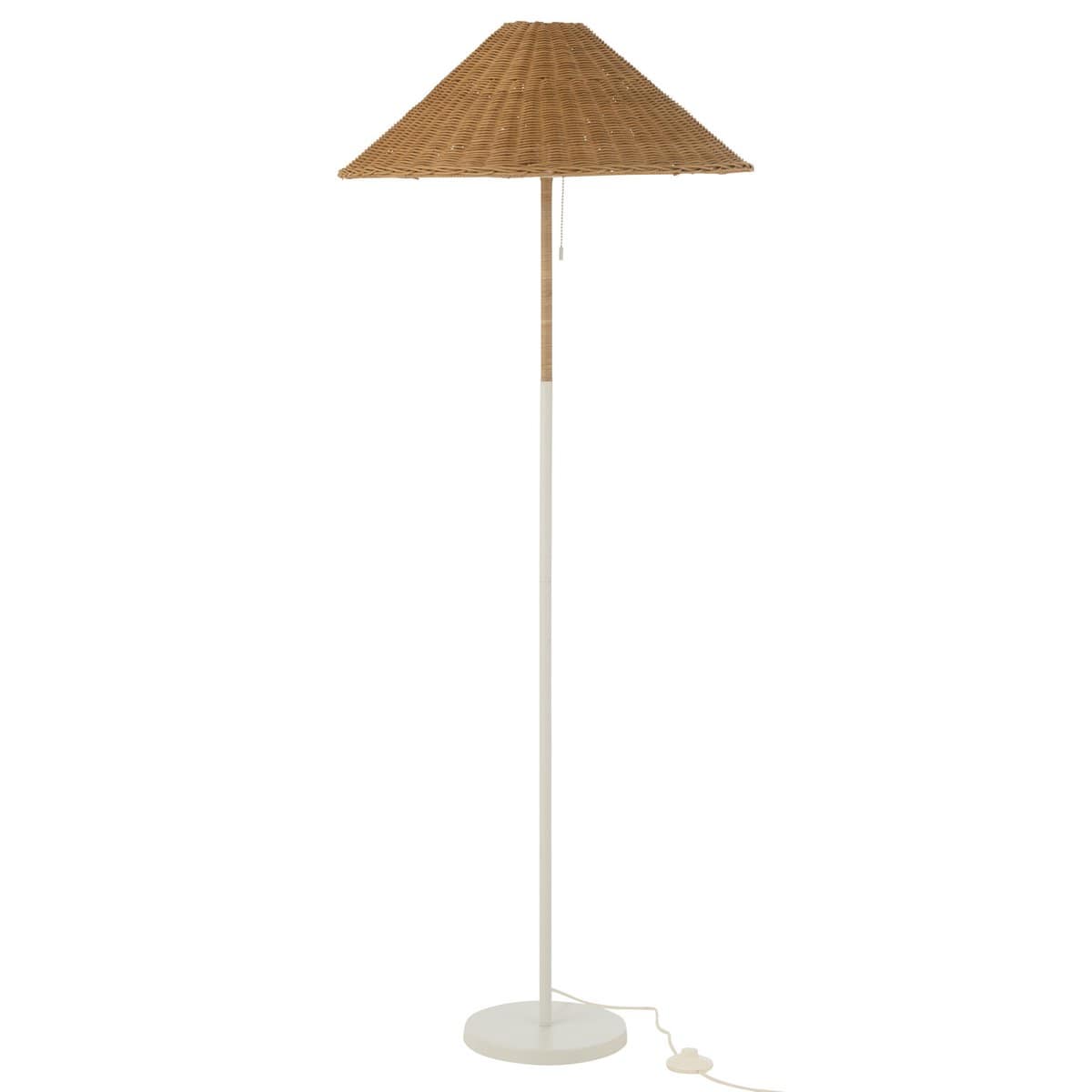 J-Line J-Line staande Lamp - metaal/rotan - wit/naturel