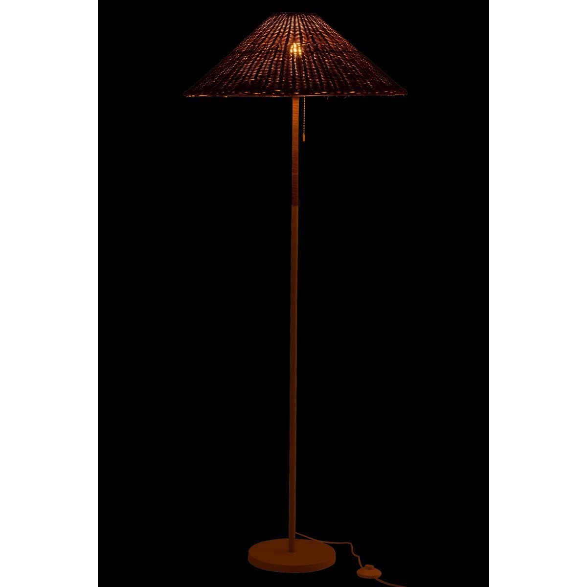 J-Line J-Line staande Lamp - metaal/rotan - wit/naturel