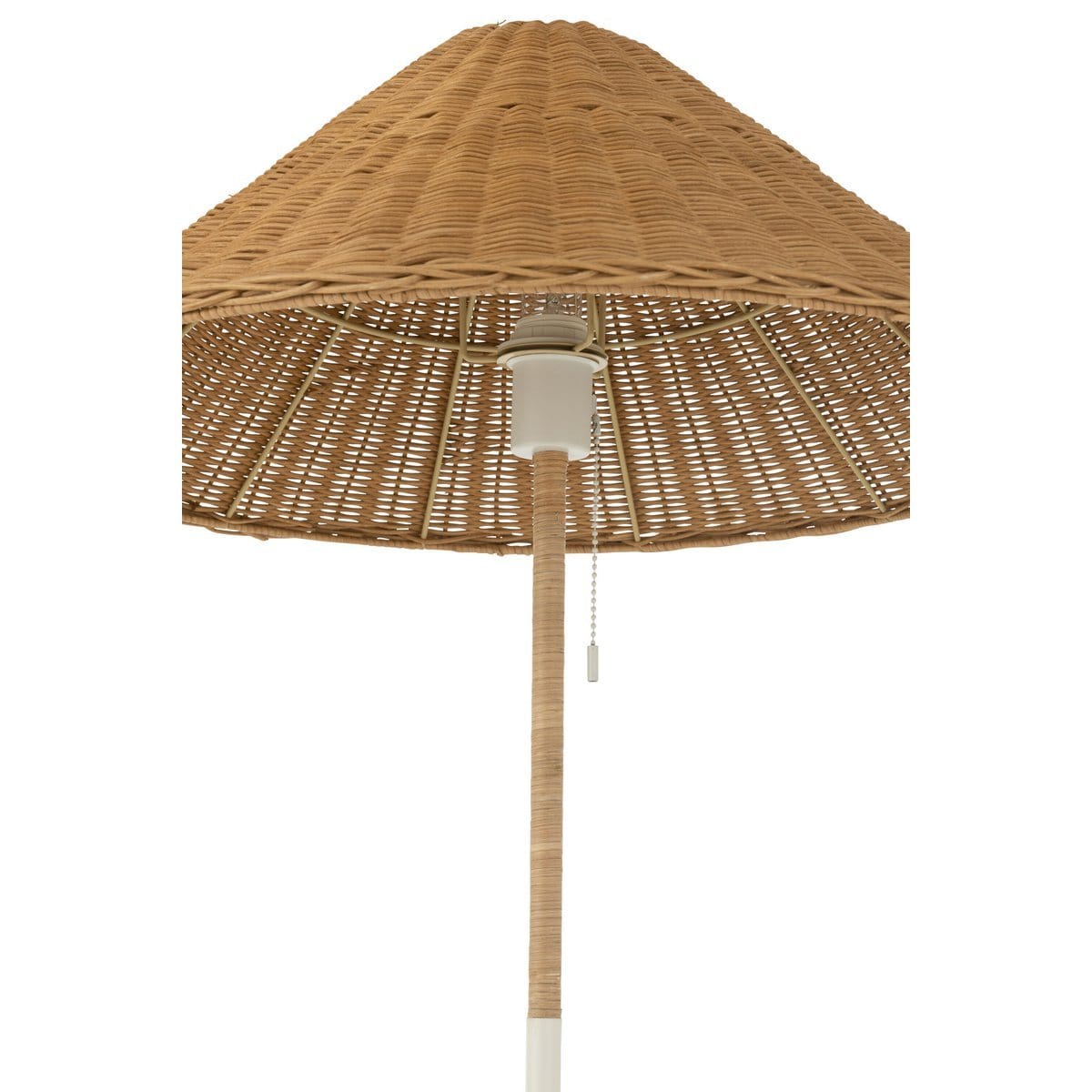 J-Line J-Line staande Lamp - metaal/rotan - wit/naturel