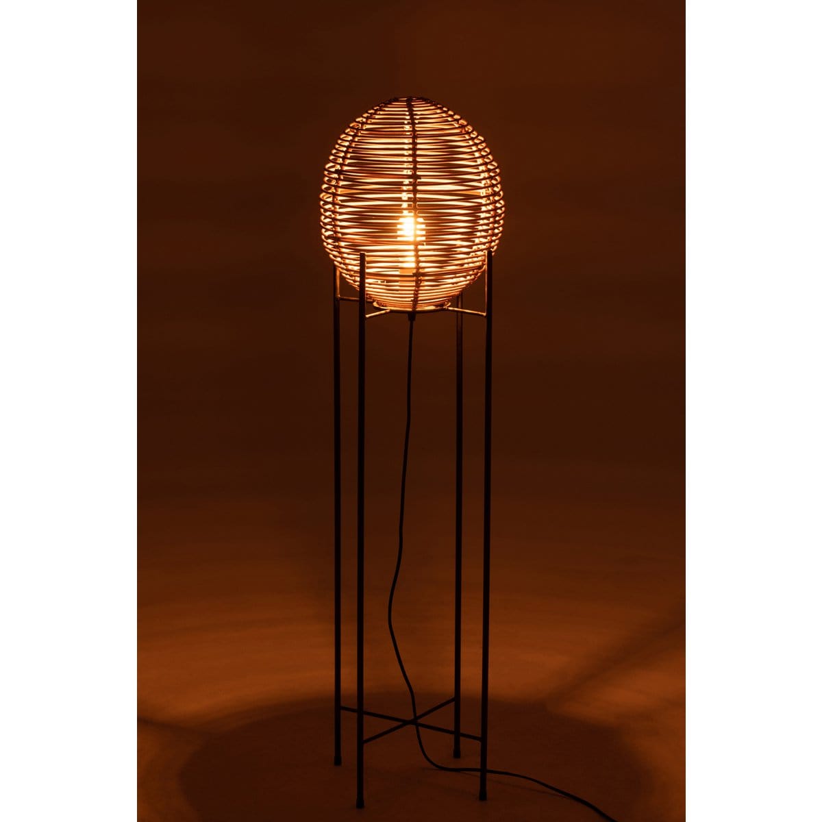 J-Line J-Line staanlamp Op Frame - metaal/rotin - naturel