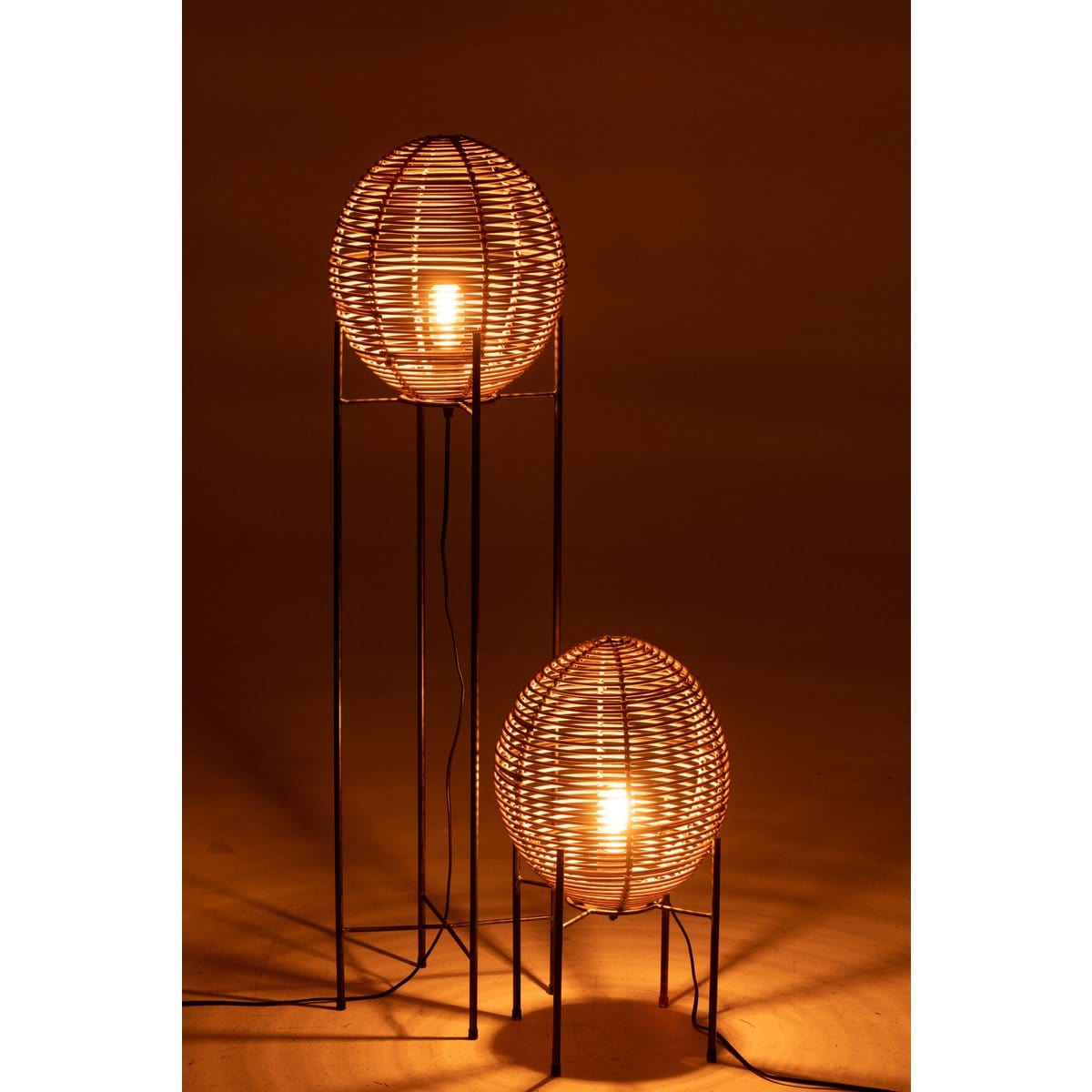 J-Line J-Line staanlamp Op Frame - metaal/rotin - naturel