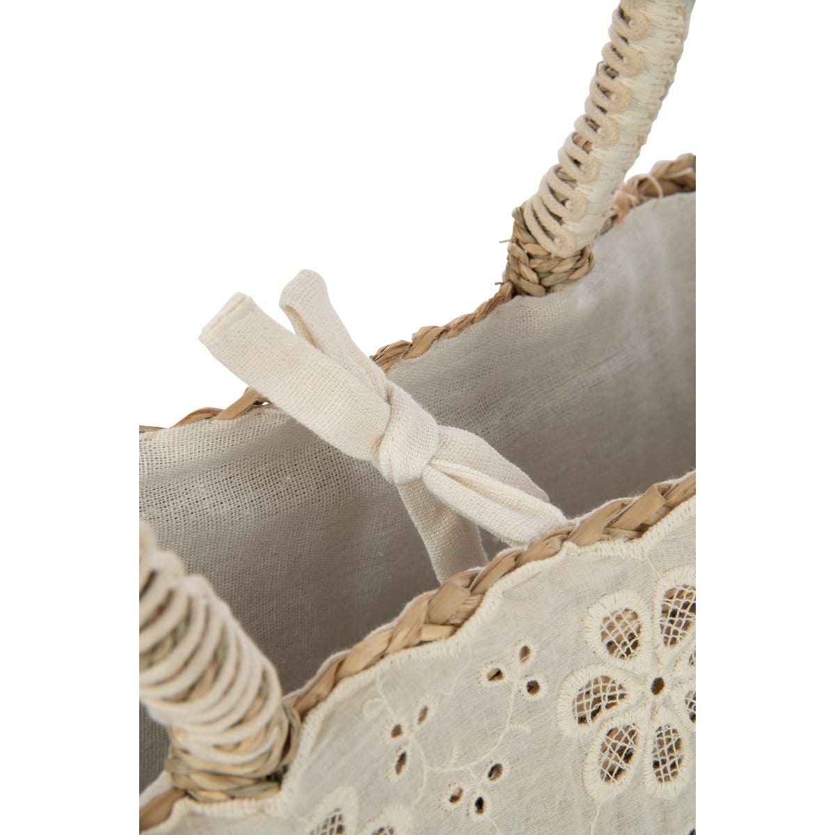 J-Line J-Line Strandtas Bloemen+Franjes Zeegras Nat/Creme