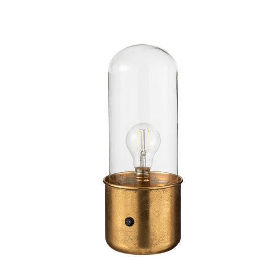 J-Line J-Line Tafellamp Antiek Led Glas/Zink Goud Small