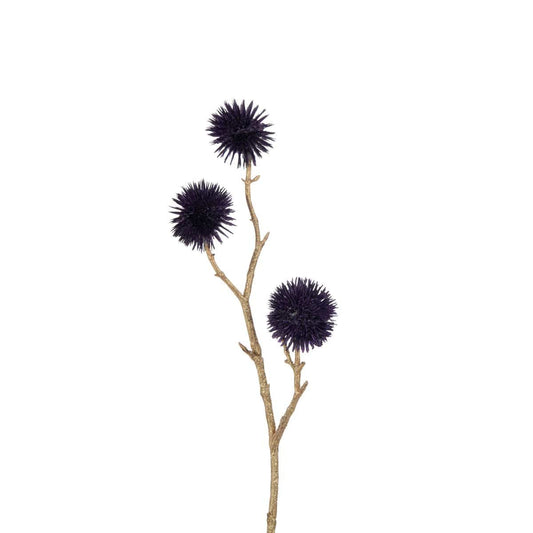 J-Line J-Line Tak Echinops 3 Bloemen Plastiek Paars/Goud