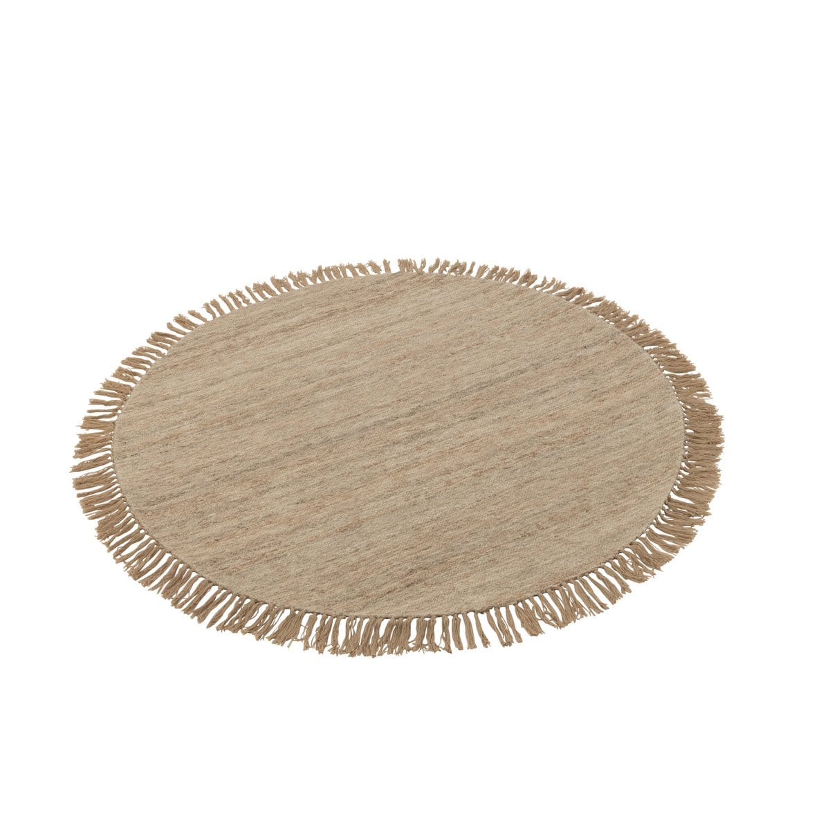 J-Line J-Line tapijt Rond + Franjes Tweekleurig - wol - beige - small